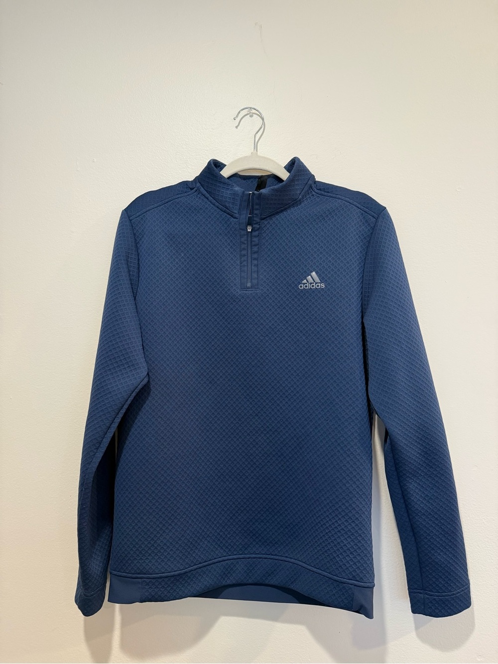 Small Adidas Men's Navy Blue Quarter-Zip Performance Pullover